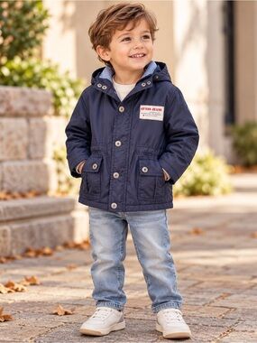 Guess Jeans Toddler Navy Hooded Utility Jacket 3T